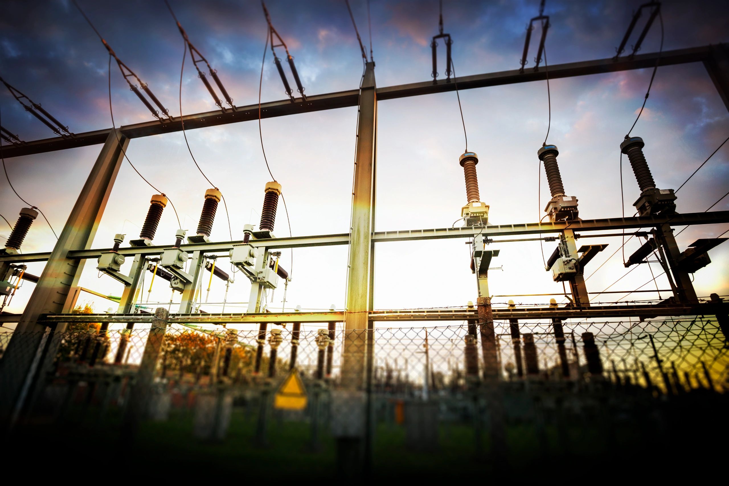 High voltage equipment at an electrical substation